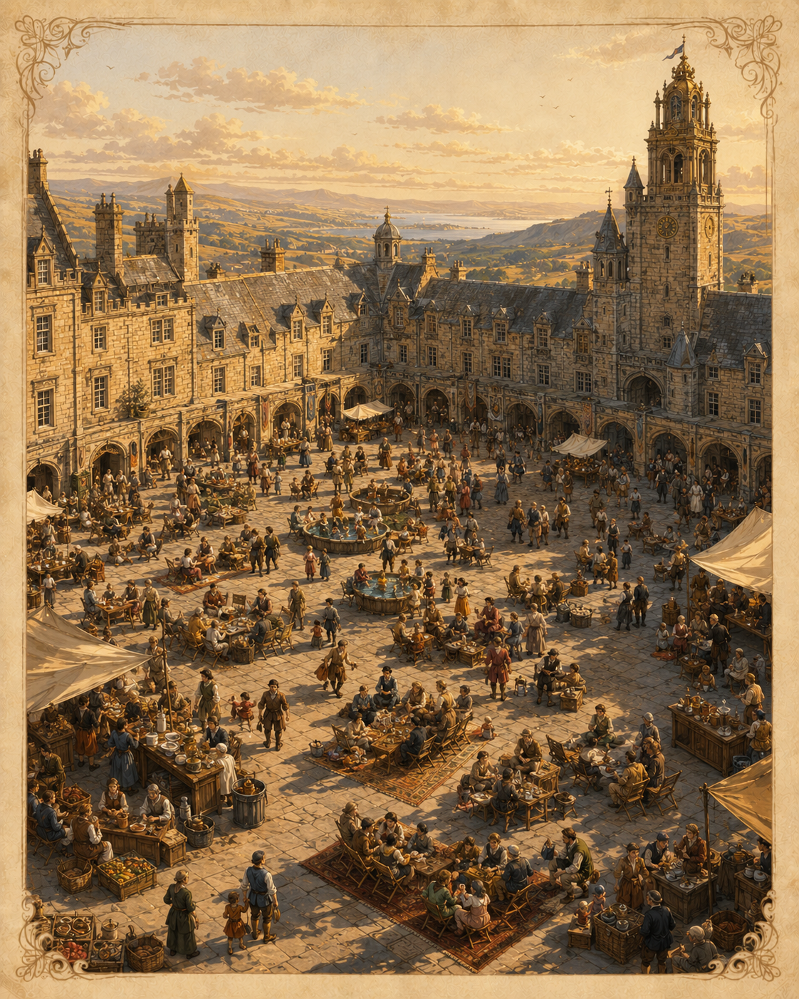 The forecourt of Lydia’s Folly turned into a crowded picnic ground.