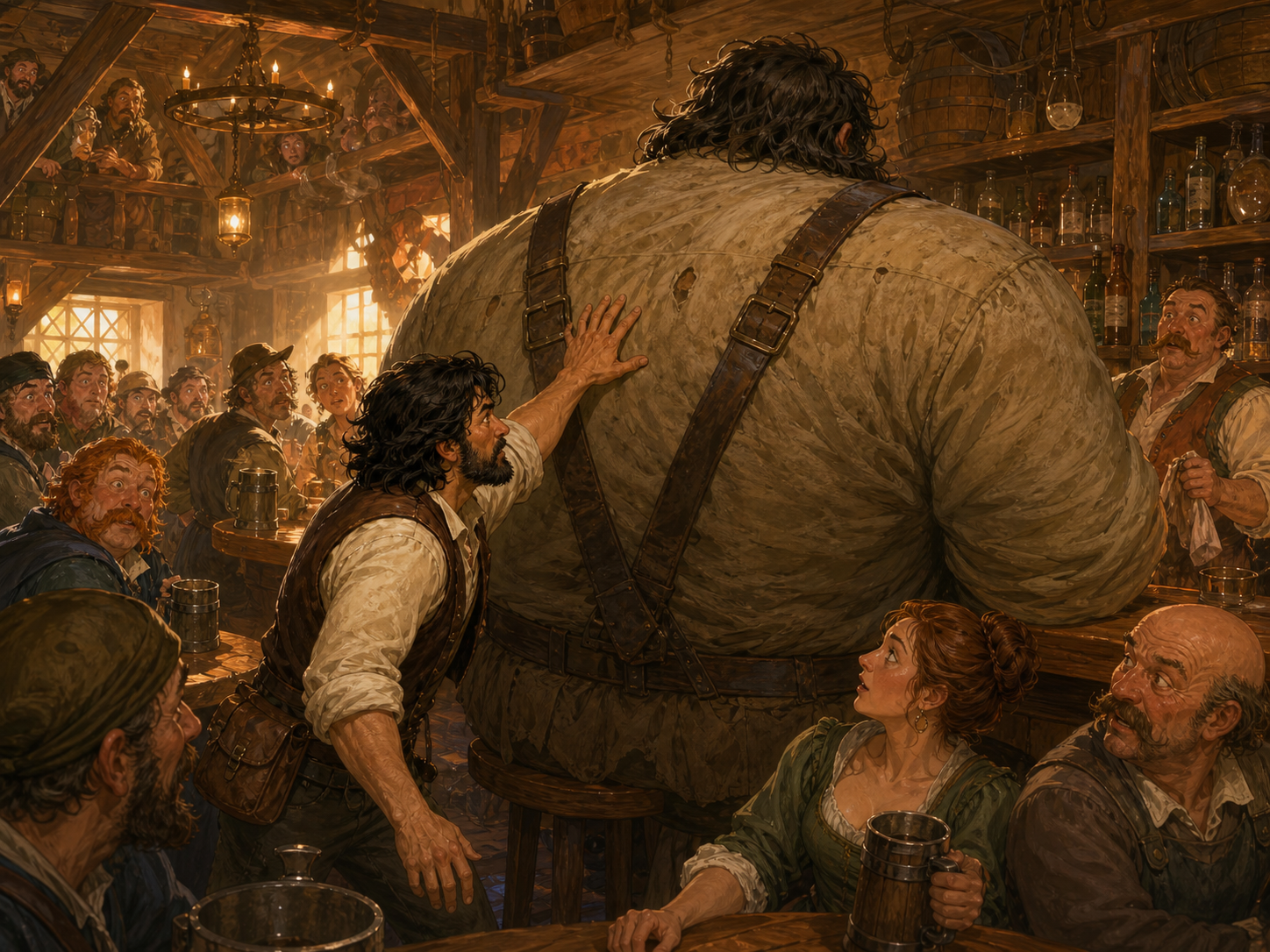 Everett approaches Irving Winston Parible at the bar.
